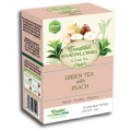 Pêssego aromatizado chá verde pirâmide chá saco superior mistura orgânica e compatível com a UE (ftb1507)